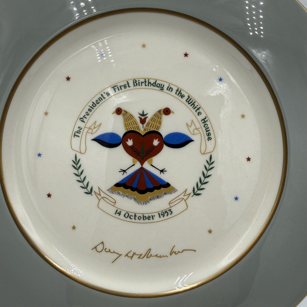 Dwight Esinehower 1953 The President's First Birthday in the White House Plate